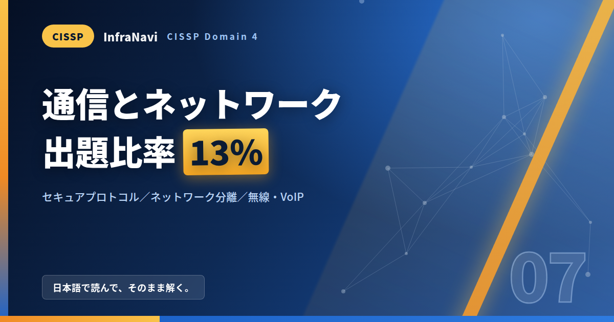 CISSP Domain 4(通信とネットワークのセキュリティ)攻略|出題13%の要点と頻出テーマ