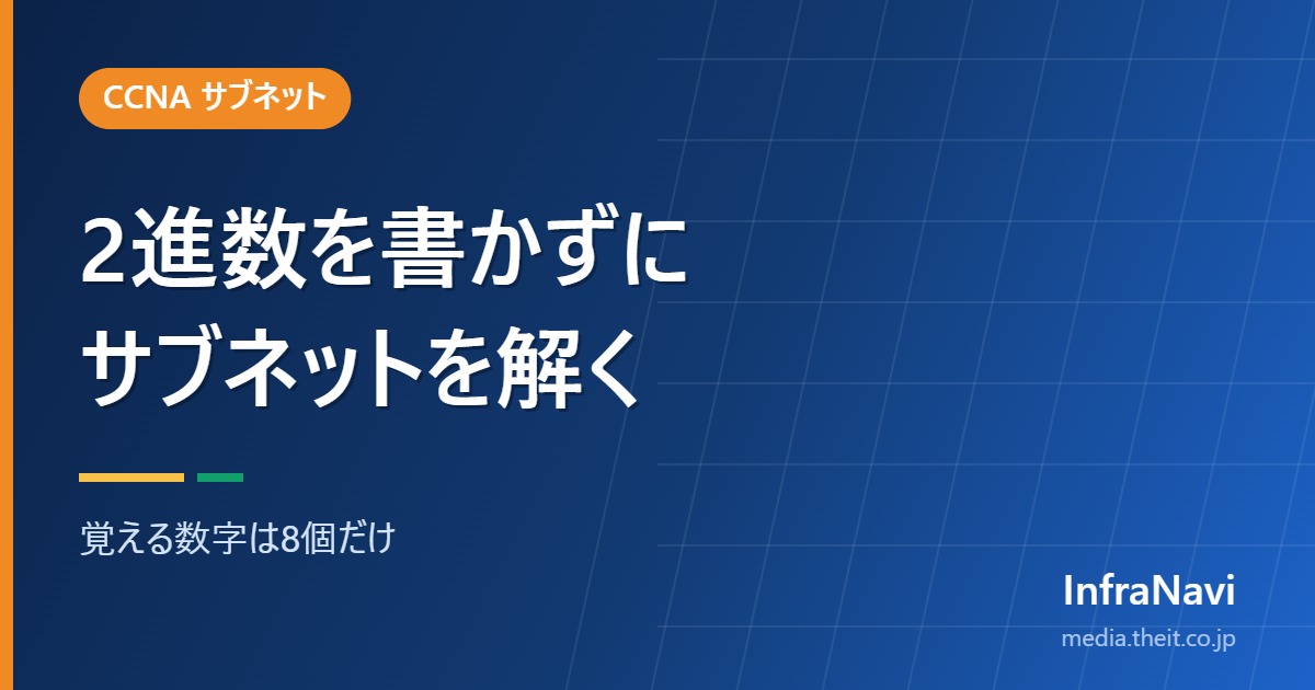 CCNAサブネット計算のコツ|2進数なしで解く4ステップと例題3問