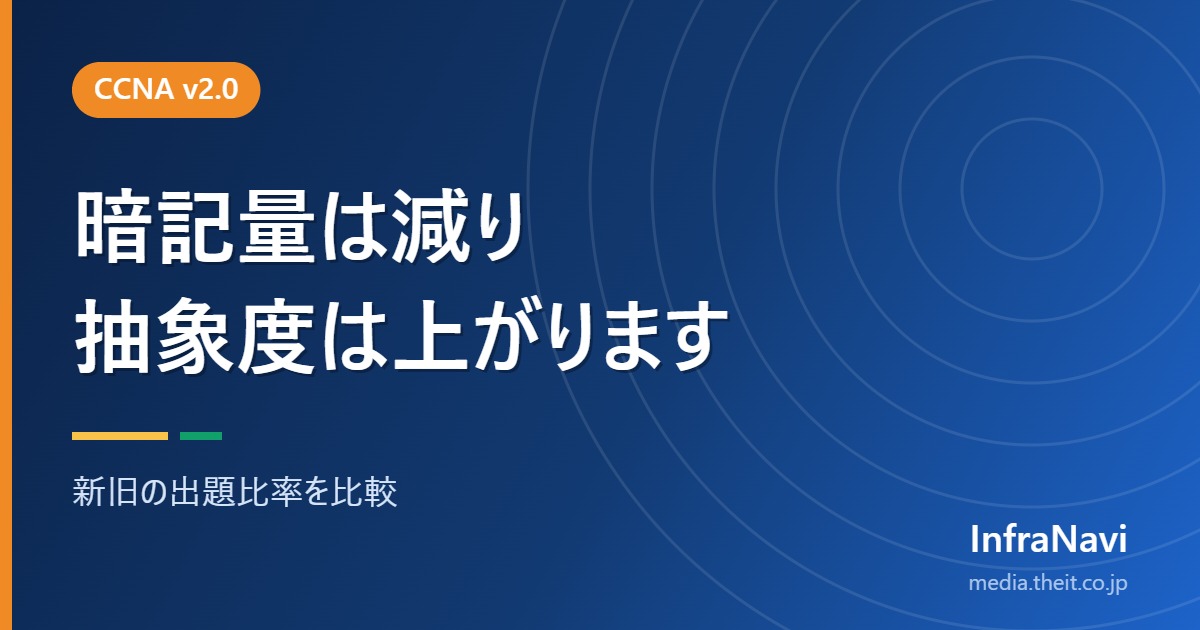 【2027年改定】CCNA v2.0の難易度は上がる?新旧の出題範囲を比較